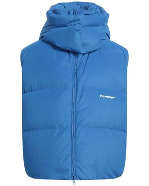 Off-White c/o Virgil Abloh Bounce Hooded Down Vest Blue