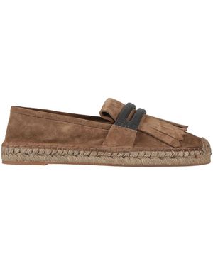 Brunello Cucinelli Espadrilles Leather, Metal - Brown