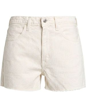 PANGAIA Ivory Denim Shorts Organic Cotton, Cotton, Ramie - White