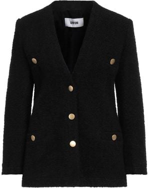 Grifoni Blazer Acrylic, Cotton, Polyester, Textile Fibers - Black