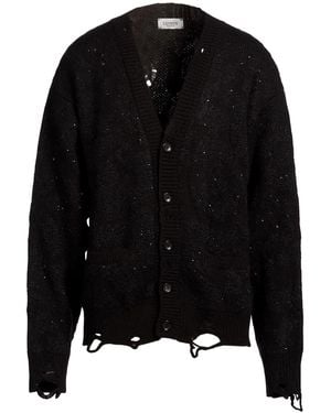 Laneus Cardigan Merino Wool, Polyester, Polyamide, Mohair Wool, Wool - Black