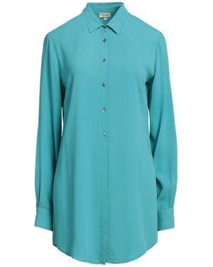 HER SHIRT HER DRESS Shirt Viscose, Silk - Blue
