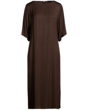 Peserico Dark Midi Dress Viscose - Brown