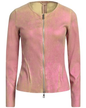 Giorgio Brato Fuchsia Jacket Leather, Cotton, Elastane - Pink
