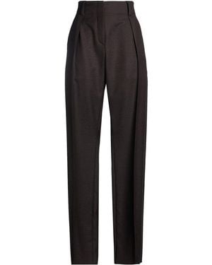 Ferragamo Dark Trousers Wool - Black