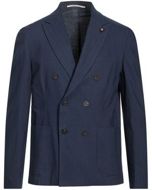 Exibit Midnight Blazer Cotton, Linen - Blue