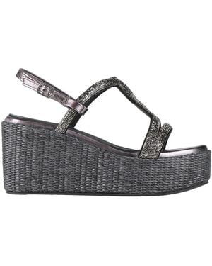 CafeNoir Charcoal Espadrilles Textile Fibers - Metallic
