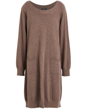Anneclaire Mini Dress Merino Wool, Silk, Cashmere - Brown