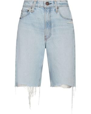 Rag & Bone Distressed Denim Cutoff Shorts - Blue