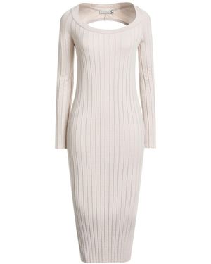 Haveone Ivory Midi Dress Viscose, Polyester, Polyamide - White