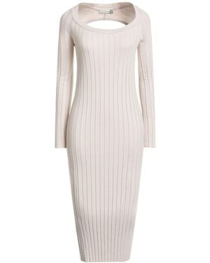 Haveone Ivory Midi Dress Viscose, Polyester, Polyamide - White
