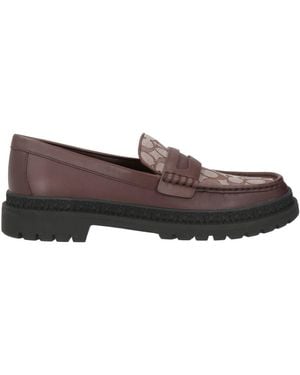 COACH Dark Loafers Leather, Textile Fibres - Grey