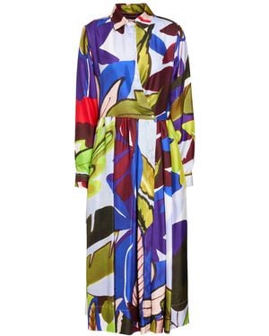 Sara Roka Midi Dress Silk - White