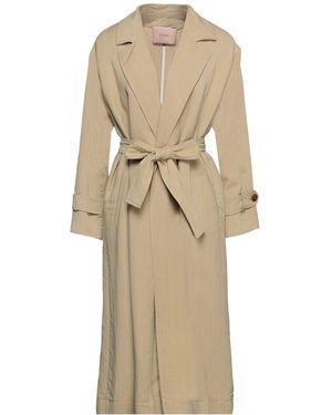 Twinset Overcoat & Trench Coat Viscose, Linen - Natural