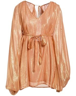 Sundress Top Viscose, Metallic Fiber - Brown
