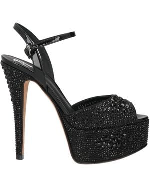 Gina Sandals Textile Fibers - Black