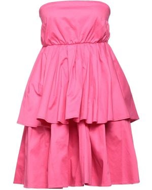 Giulia N Couture Fuchsia Mini Dress Cotton, Elastane - Pink