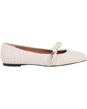Roberto Festa Ivory Ballet Flats Textile Fibers - White