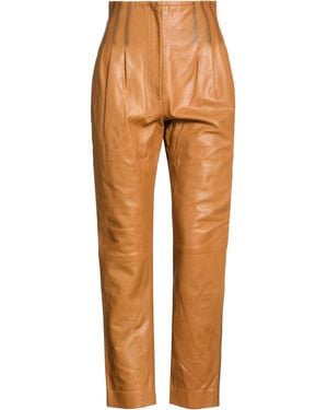 Alberta Ferretti Camel Pants Sheepskin - Orange