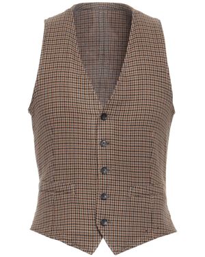 Lardini Camel Tailored Vest Wool, Silk, Elastane - Brown