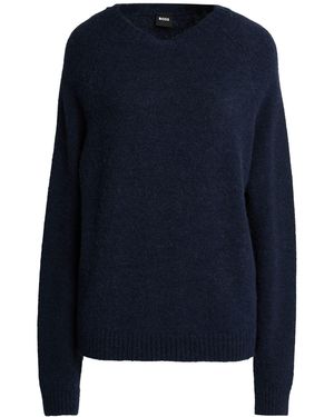 BOSS Sweater Alpaca Wool, Polyamide, Cotton, Modal, Elastane - Blue