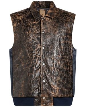 Giorgio Brato Vest Leather, Polyamide - Brown
