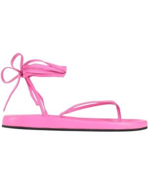 Semicouture Fuchsia Thong Sandal Leather - Pink