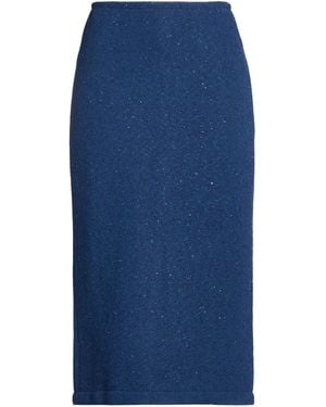 Bruno Manetti Midi Skirt Virgin Wool, Alpaca Wool, Polyester, Nylon - Blue