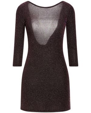 White Wise Mini Dress Metal Fiber, Nylon, Elastane - Black