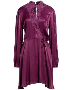 Twinset Plum Mini Dress Viscose, Polyamide - Purple