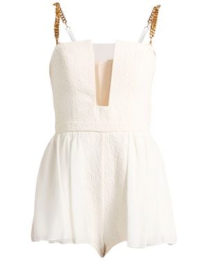 Elisabetta Franchi Cream Playsuit Tencel, Polyester, Acrylic, Viscose, Wool - White