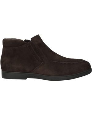 Testoni Dark Ankle Boots Calfskin - Brown