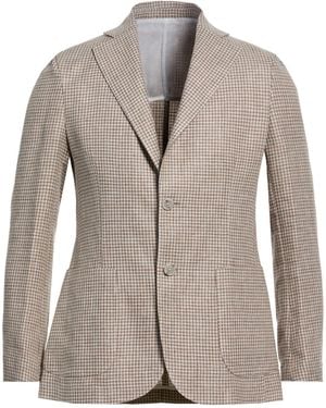 Barba Napoli Sand Blazer Linen, Virgin Wool - Gray