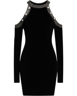 ELEONORA GOTTARDI Mini Dress Viscose, Polyamide, Elastane - Black