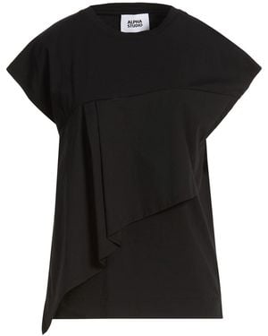 Alpha Studio T-Shirt Cotton, Elastane - Black