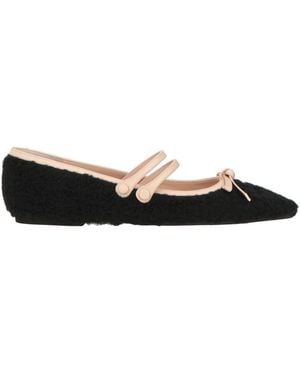 N°21 Ballet Flats Textile Fibers - Black