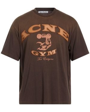 Acne Studios Dark T-Shirt Cotton - Brown