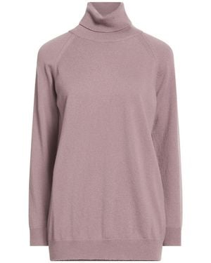 Drumohr Taupe Turtleneck Cashmere - Purple