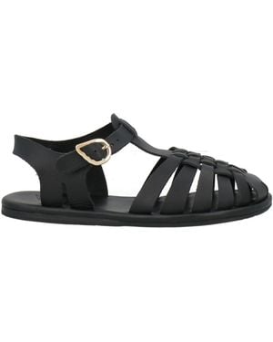 Ancient Greek Sandals Sandals Leather - Black
