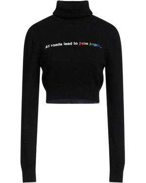 Palm Angels Turtleneck Merino Wool, Viscose, Polyamide, Cashmere, Polyester - Black