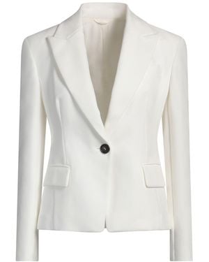 Brunello Cucinelli Ivory Blazer Cotton, Polyamide, Elastane, Ecobrass - White