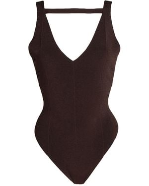 SOLOTRE Dark Bodysuit Viscose, Polyester - Brown