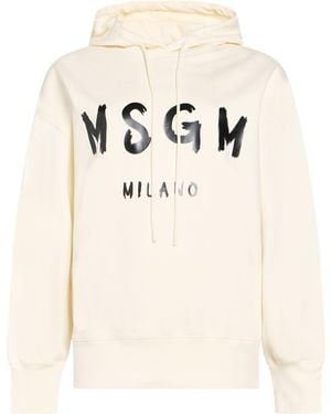 MSGM Cream Sweatshirt Cotton - Natural