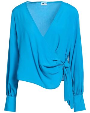Rebel Queen Azure Top Acetate, Silk - Blue