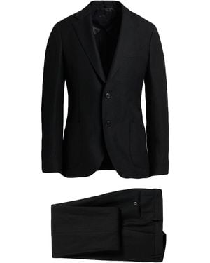 Lardini Suit Wool, Linen - Black