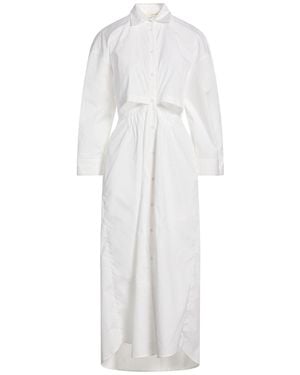 Isabel Benenato Maxi Dress Cotton - White