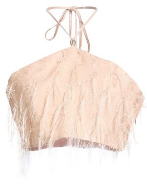 SIMONA CORSELLINI Party Edition Top Polyester, Viscose, Metallic Fiber - Natural