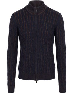 Moorer Midnight Cardigan Cashmere - Blue