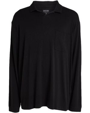 Giorgio Armani Polo Shirt Cotton, Cashmere, Elastane - Black