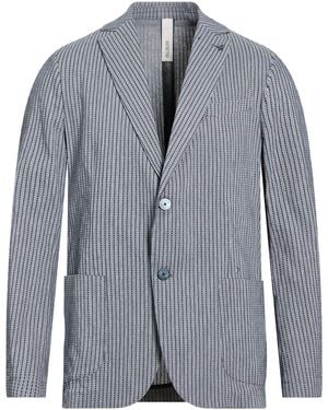 DISTRETTO 12 Blazer Cotton, Polyamide, Polyester, Linen, Elastane - Blue